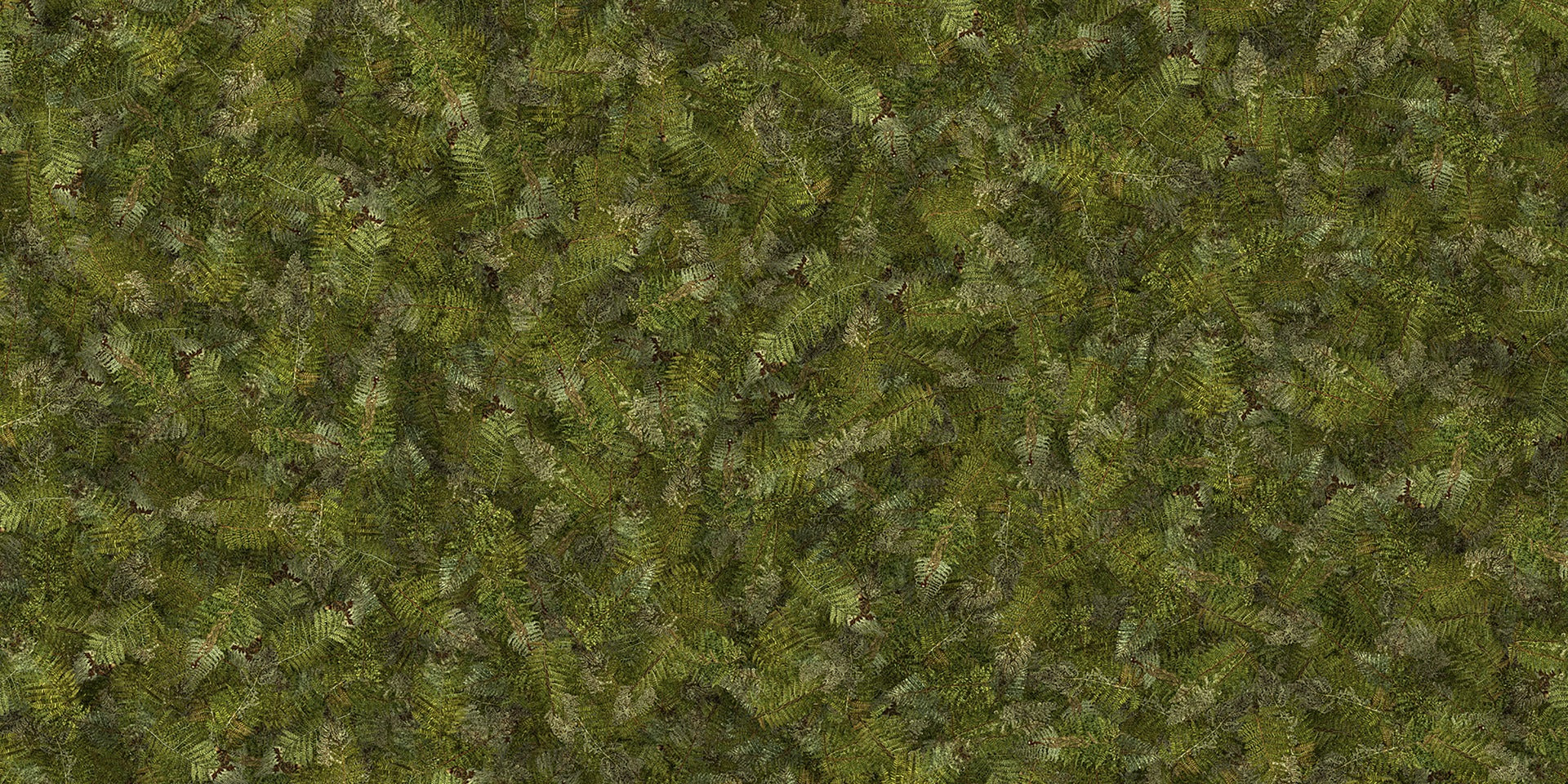 Green Embroidery Ferns Bracken Wallpaper Murals