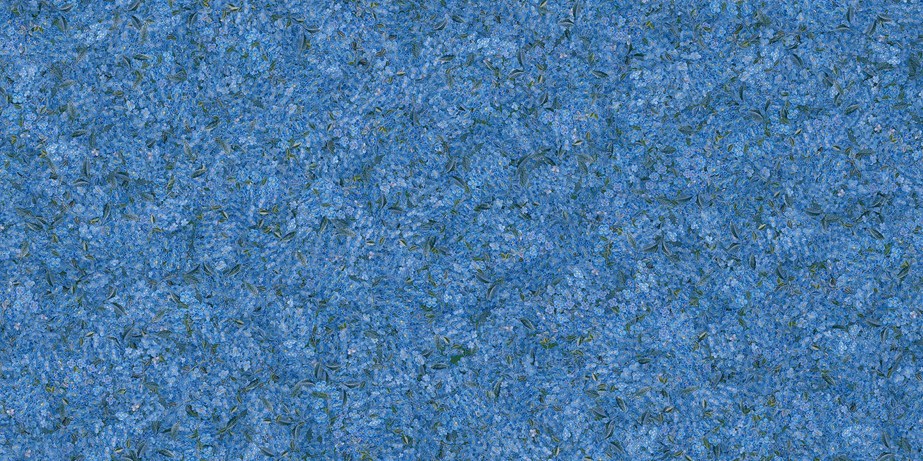 Flower Pattern Embroidery Blue Wallpaper Murals