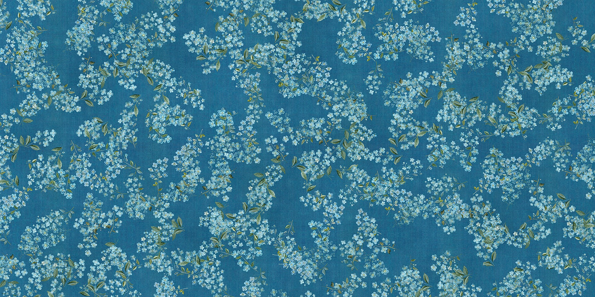 Blue Floral Peel and Stick Wallpaper in your room — zoomed