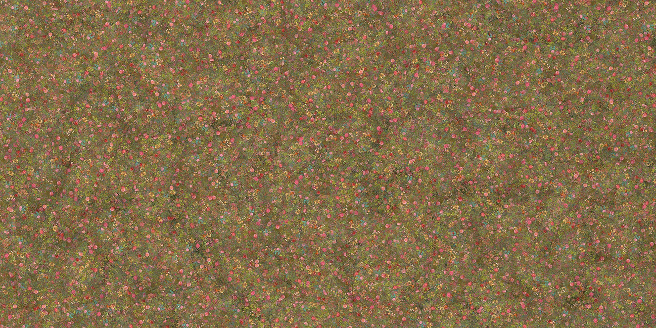 Embroidery Spring Flowers Pink and Green Wallpaper Murals