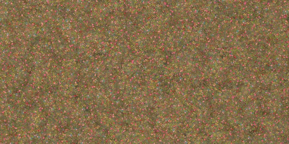 Embroidery Spring Flowers Pink and Green Wallpaper Murals