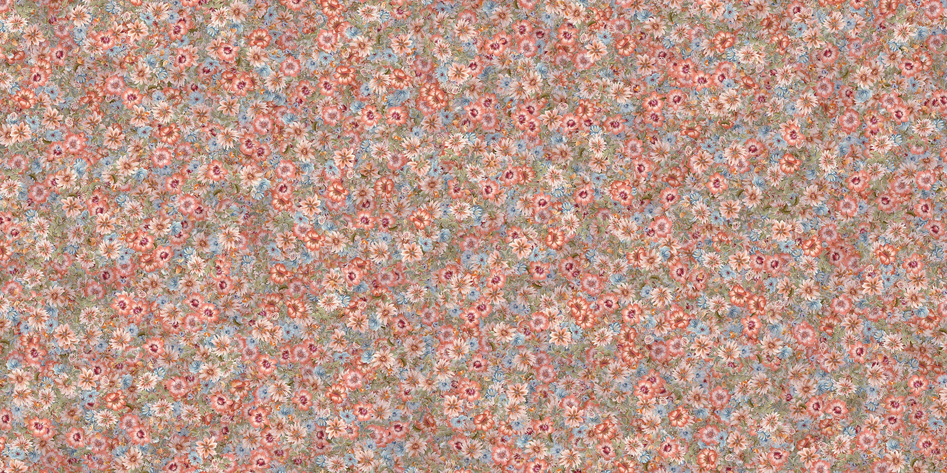 Embroidery Orange Summer Flowers Wallpaper Murals