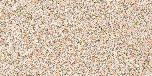 Birds and Florals Orange Color Wallpaper Mural