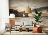 Seaside arch wall mural with foamy surf