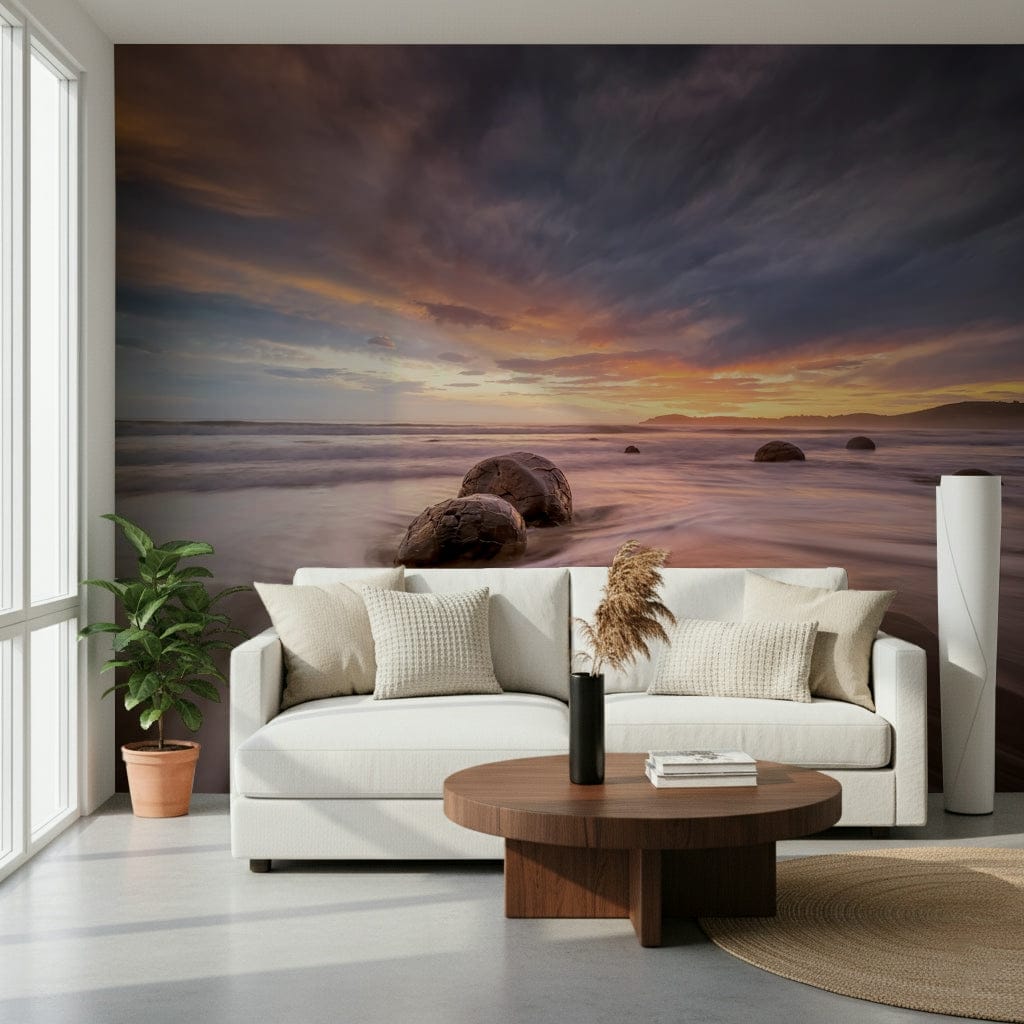Coastal Stones at Dusk Wall Mural -2313117
