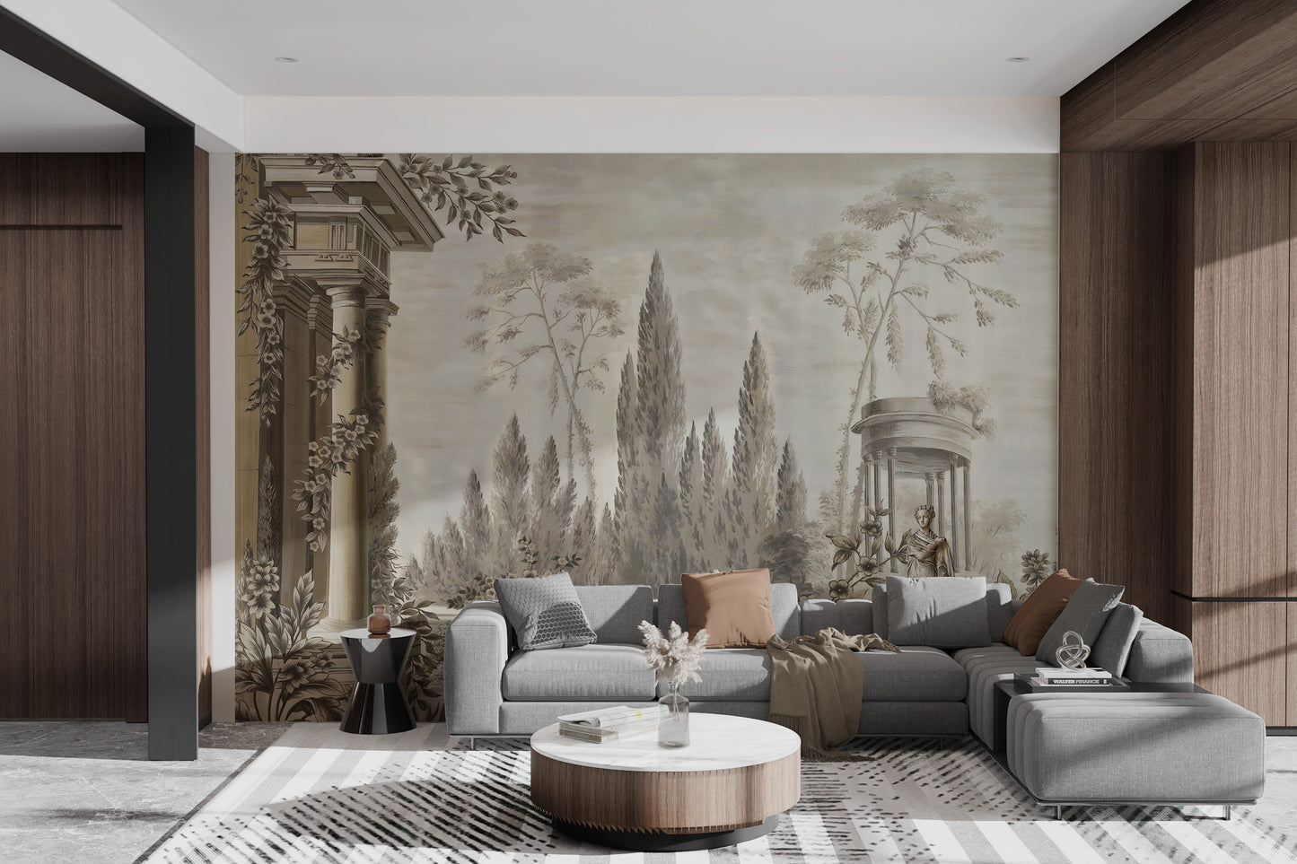 Dusky Forestry Fort wallpaper mural close-up showing the pattern detail and texture