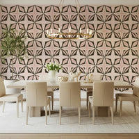 Abstract dusty rose repeat wallpaper in soft shades