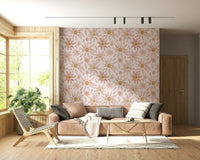 Dusty Rose Floral Dream wallpaper mural with dreamy hand-painted flowers and muted natural tones.