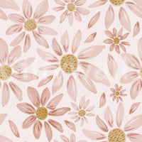 Botanical wallpaper with warm-toned rose flowers arranged in a delicate, airy pattern.