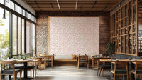 Dusty rose wallpaper with graceful floral details

