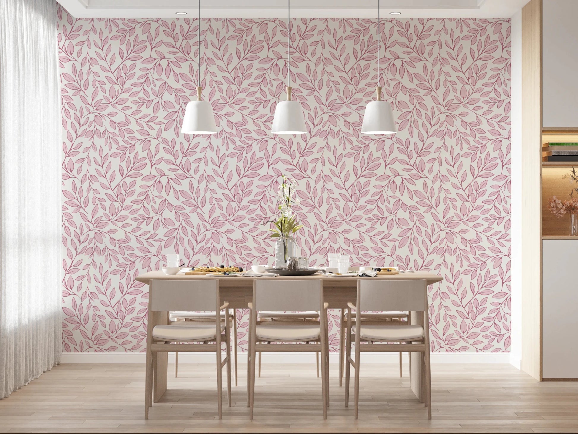 Dusty Rose Vines Wallpaper⁠