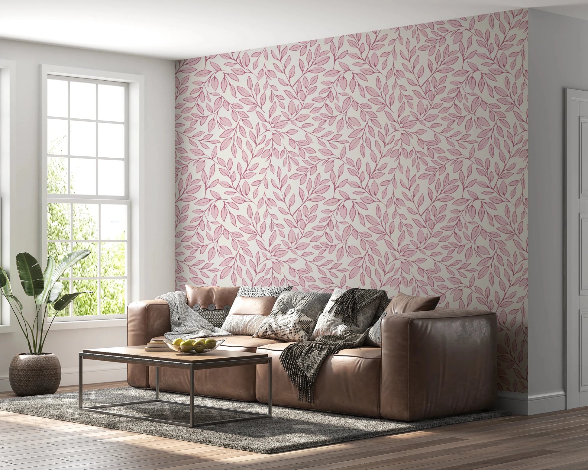 Dusty Rose Vines Wallpaper⁠