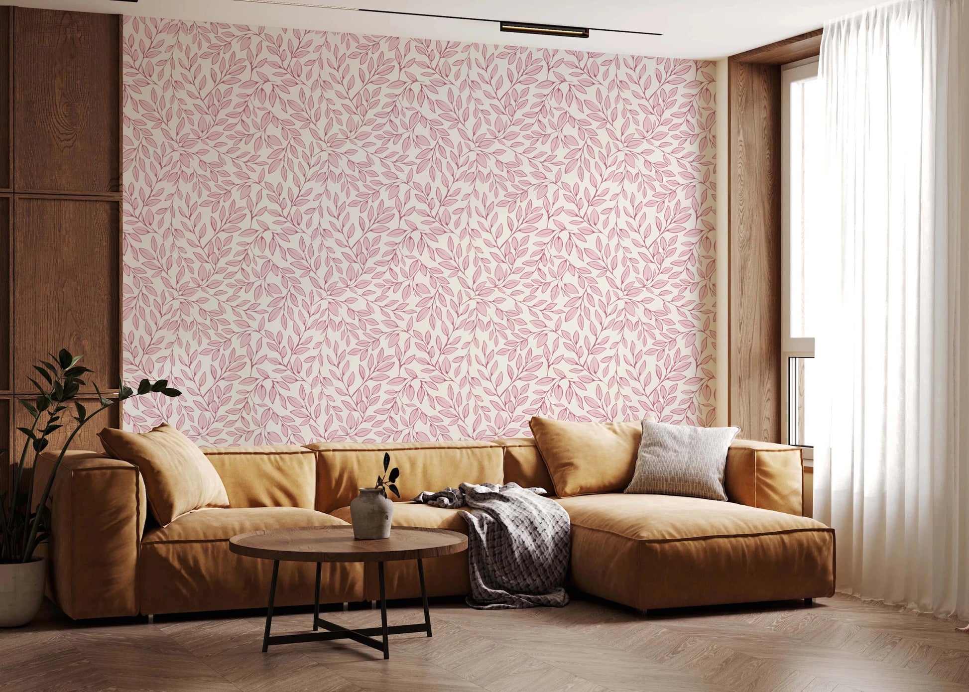 Dusty Rose Vines Wallpaper⁠