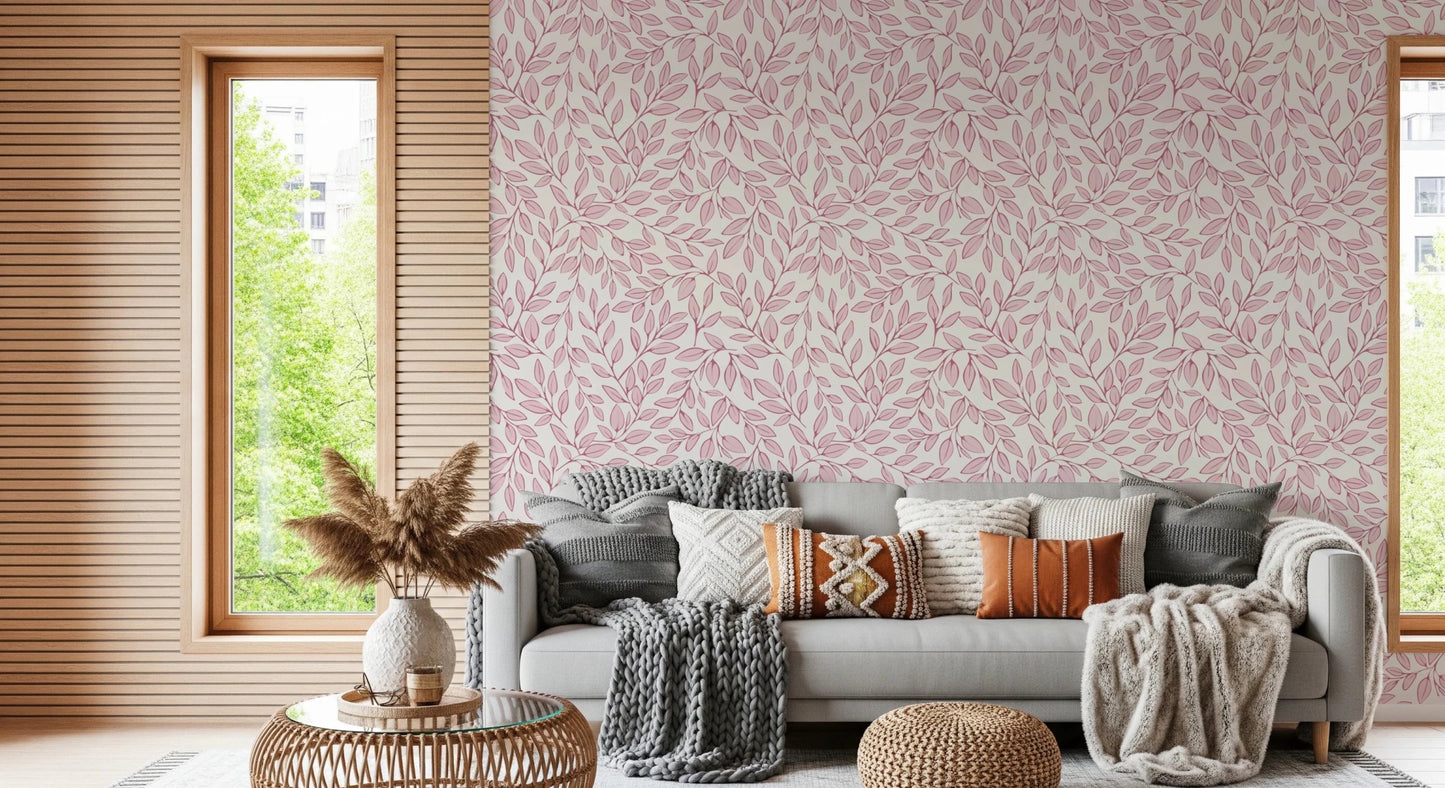 Dusty Rose Vines Wallpaper⁠