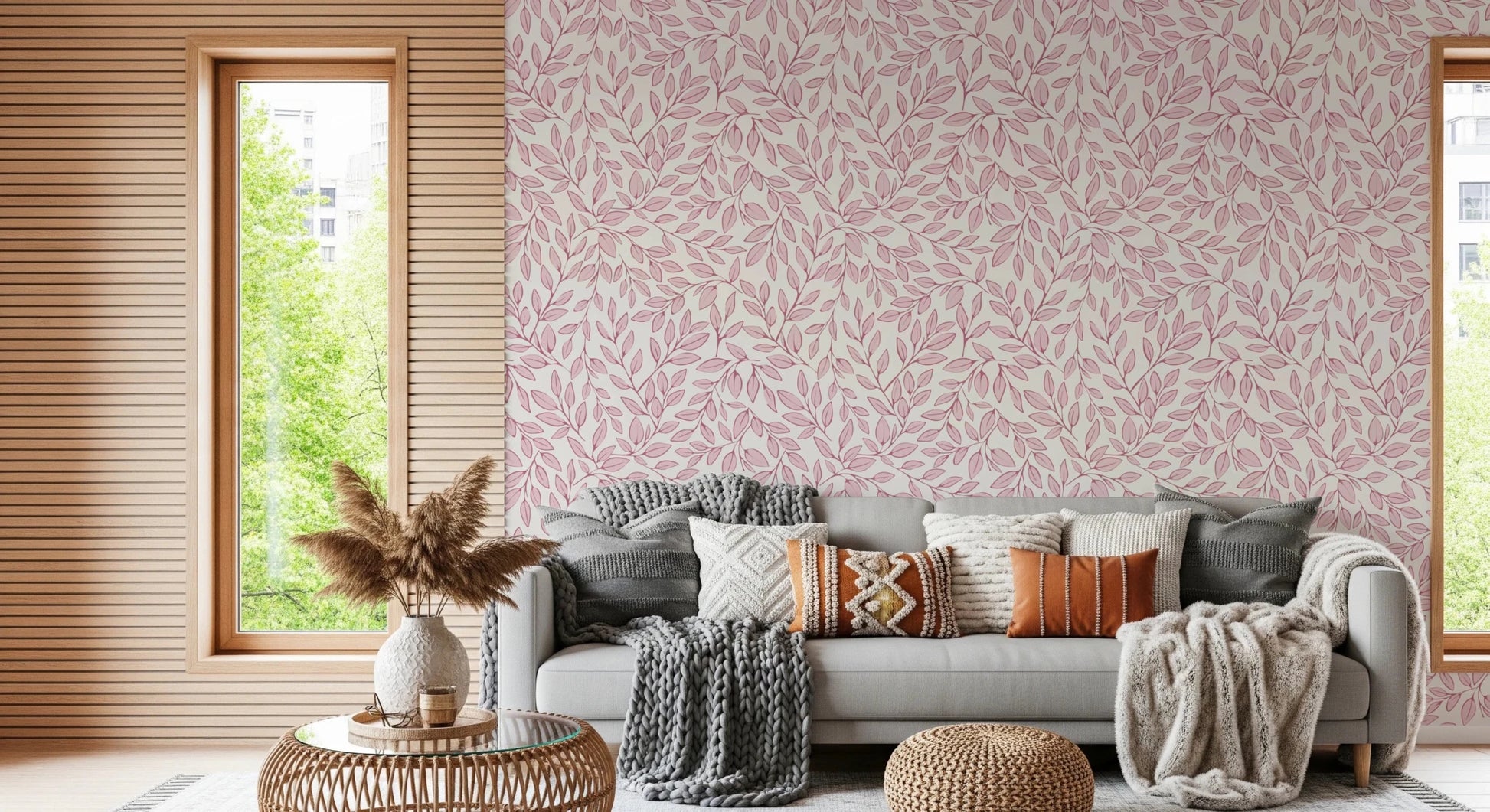 Dusty Rose Vines Wallpaper⁠