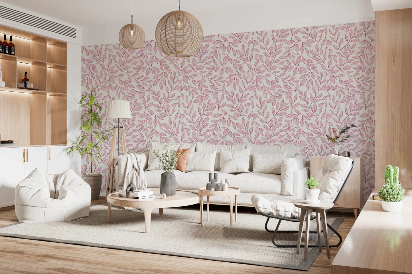 Dusty Rose Vines Wallpaper⁠
