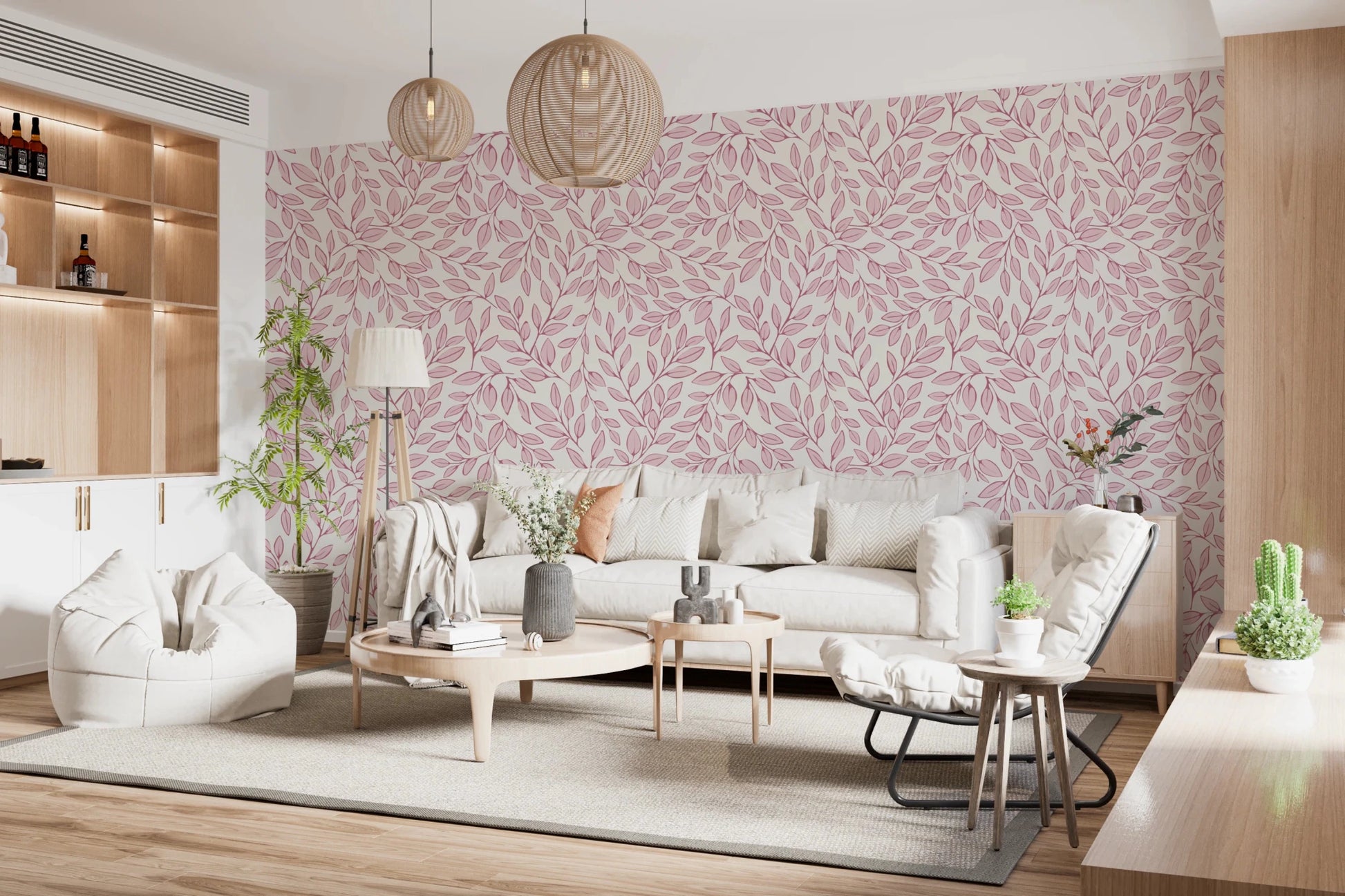 Dusty Rose Vines Wallpaper⁠