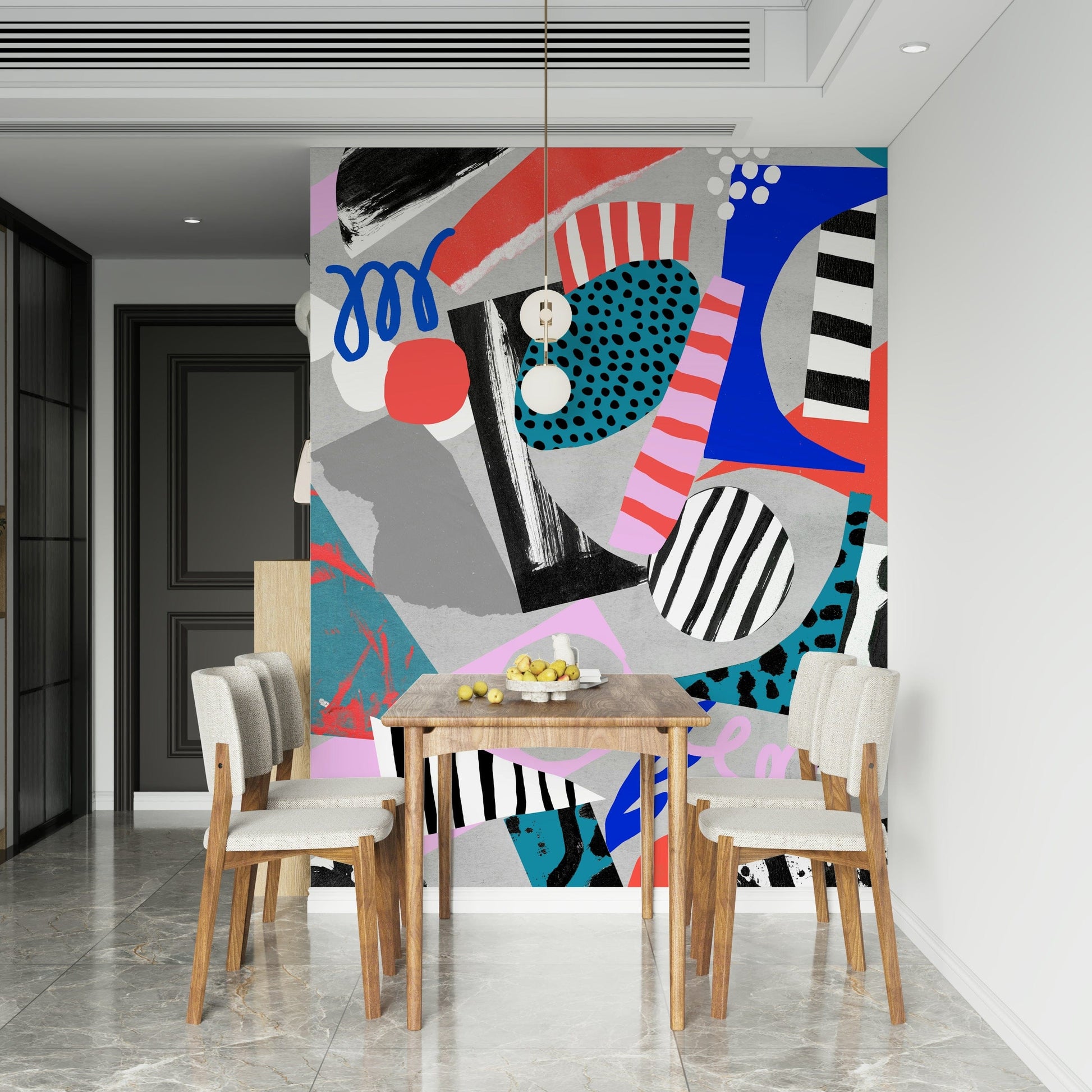 A contemplative subtle design wallpaper mural for a feature wall.

