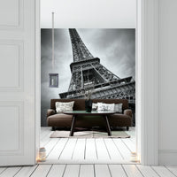 Modern Eiffel Tower mural wallpaper with architectural flair

