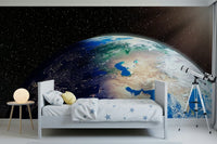 Artistic Earth from Space wallpaper mural deep space scenery.