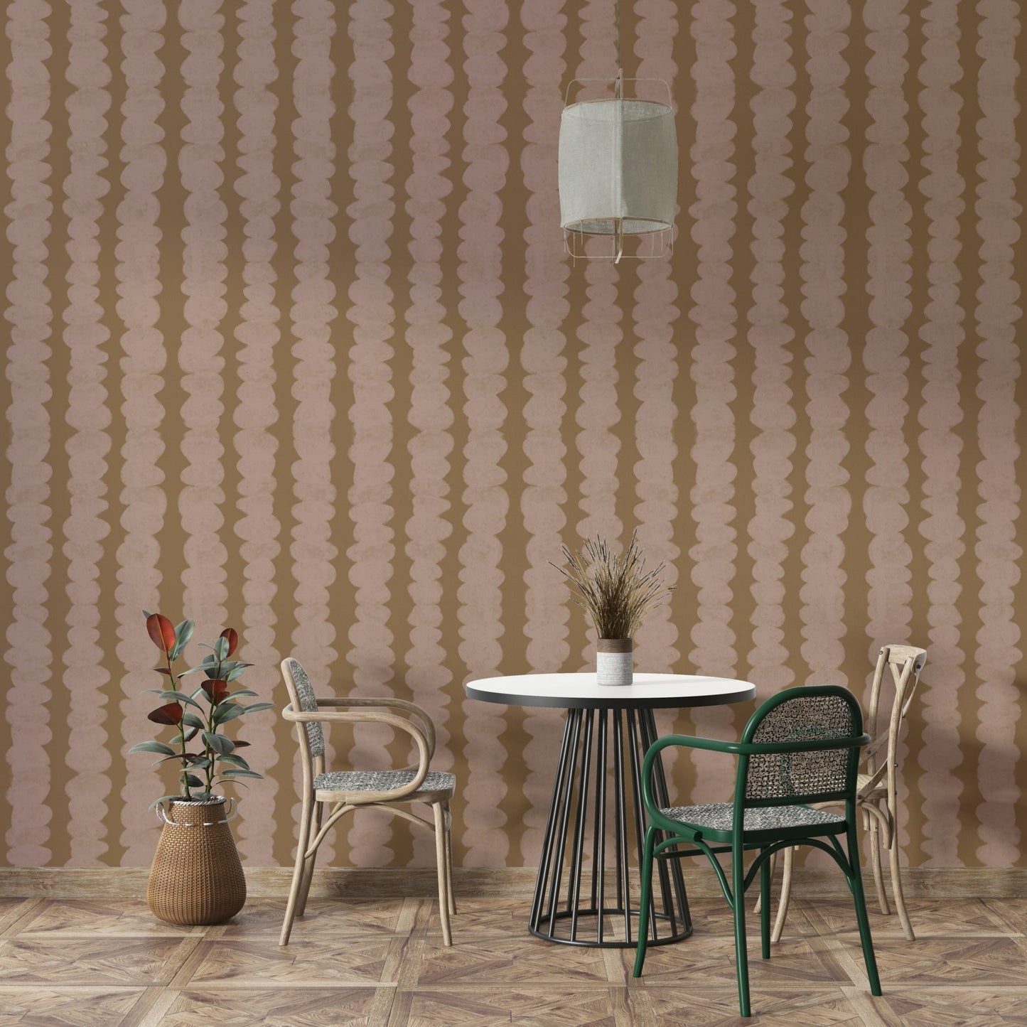 Peel-and-stick Earthen Columns wallpaper for easy installation

