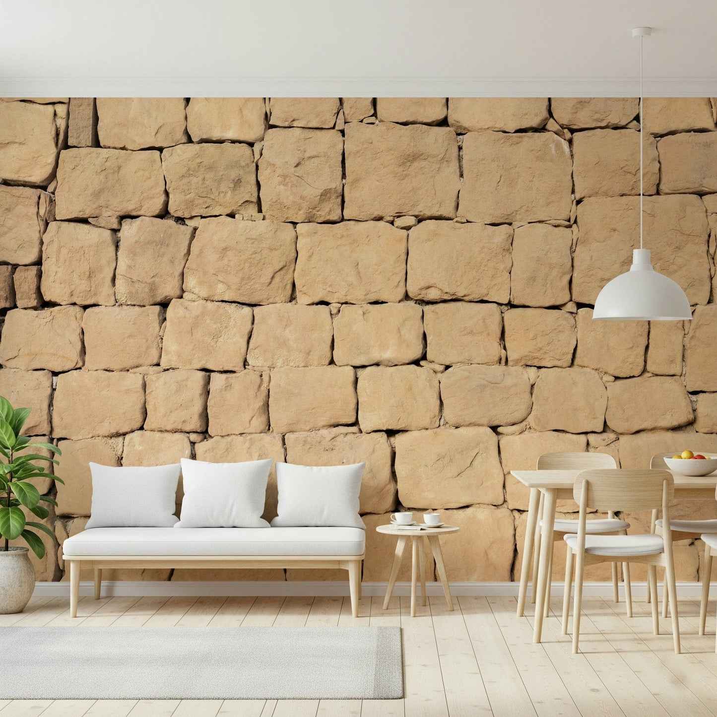 Organic wall texture mural mimicking natural earthen materials for eco-inspired interior styling.