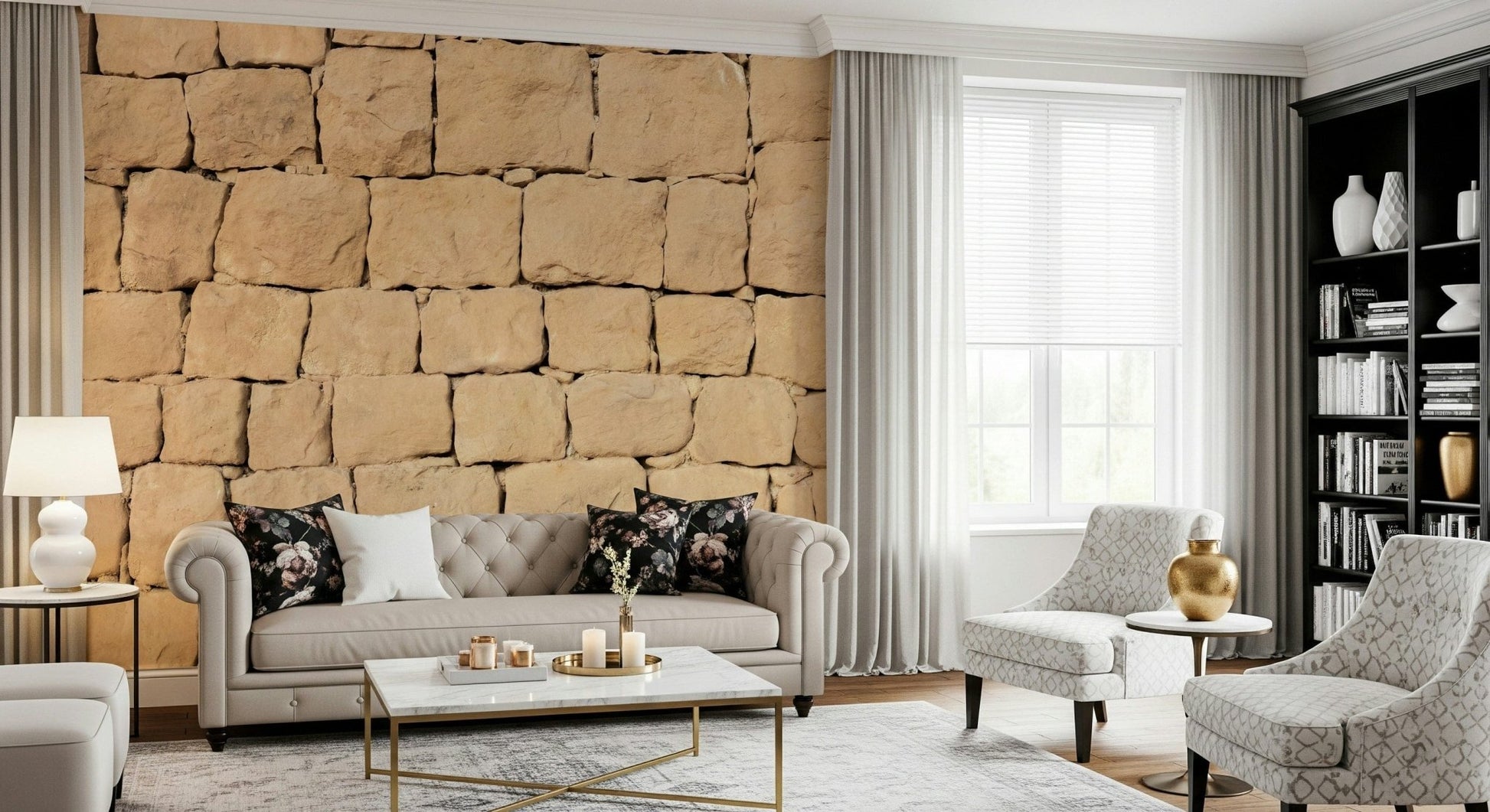 Textured wall mural with earthy brown hues and plaster finish for a warm, grounded home décor look.