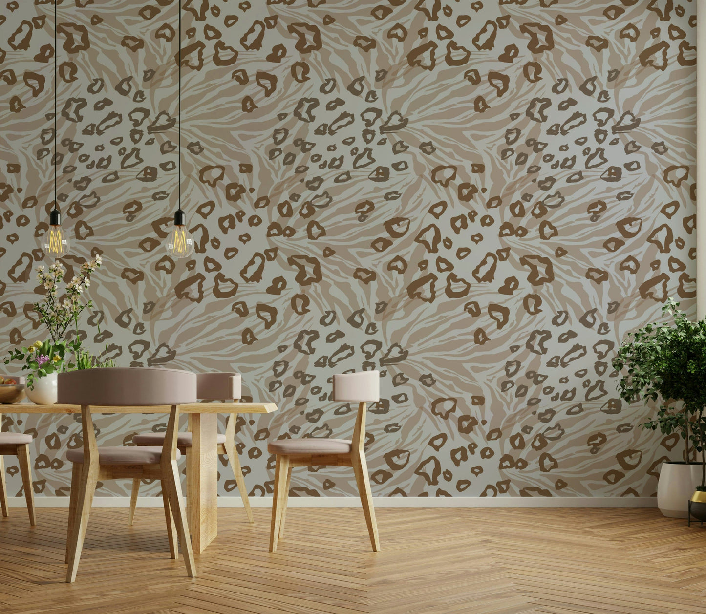 A contemplative wild animal wallpaper mural for a feature wall.

