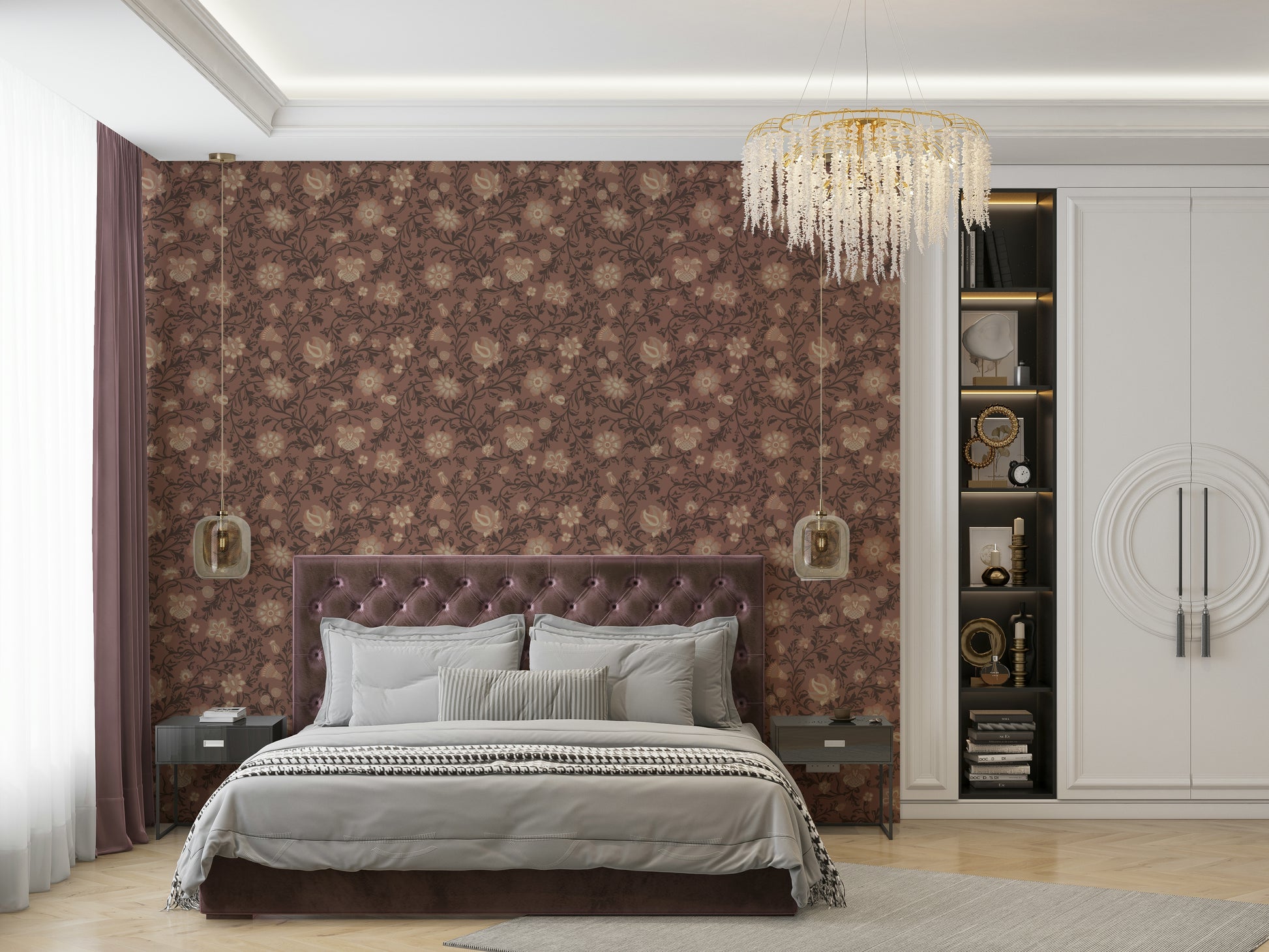 Sophisticated earthy brown wallpaper for stylish rooms

