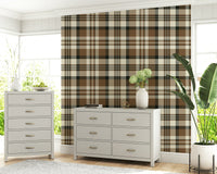 Earth-inspired checkered wallpaper perfect for living rooms, bedrooms, or offices.