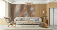 An artistic soft focus mural on minimalist wallpaper.