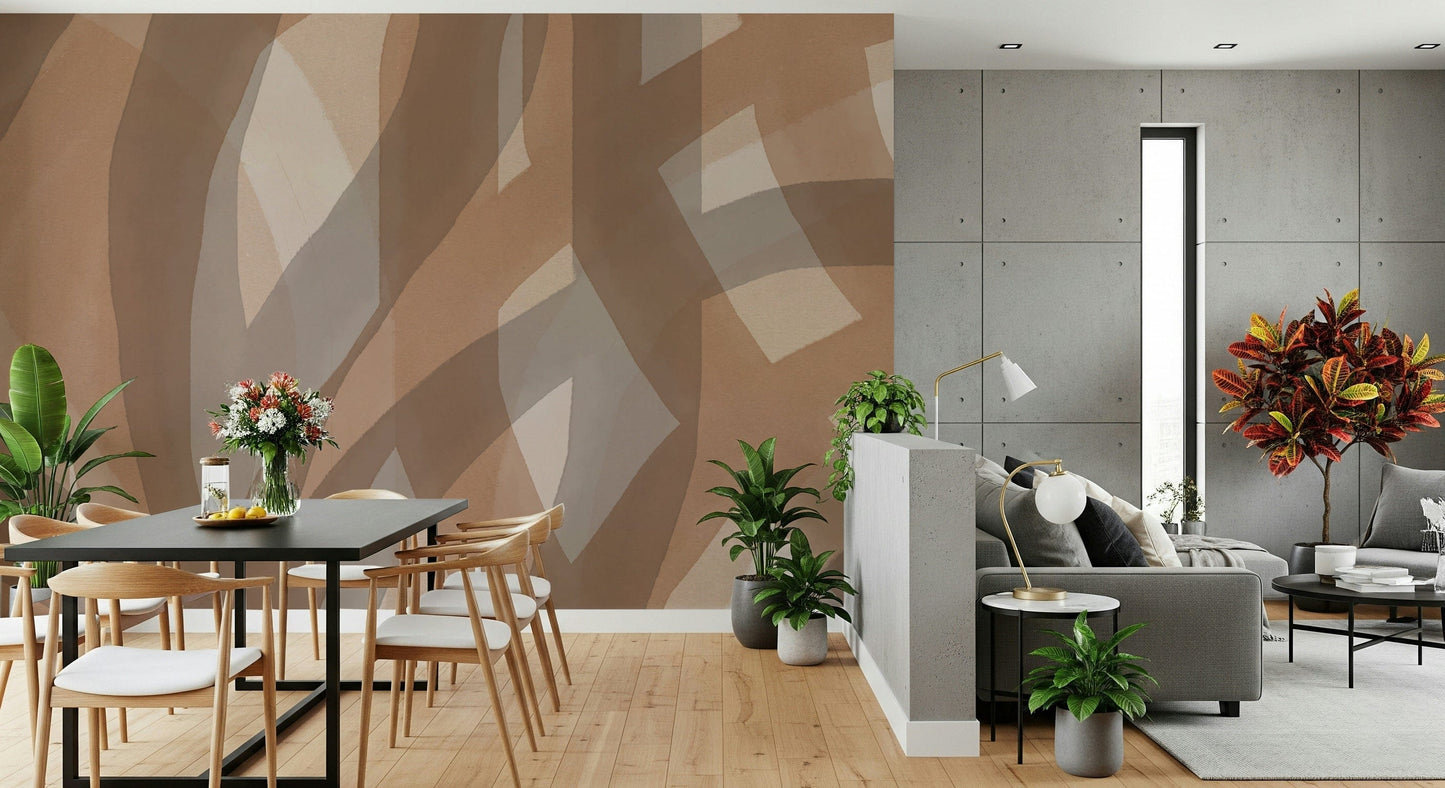 A beautiful abstract brushstroke wallpaper mural with harmonious colors.