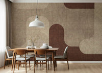 Organic brown curves feature on this stylish wall mural.