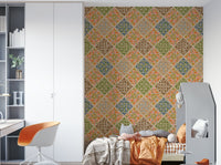 The wallpaper is perfect for an accent wall.

