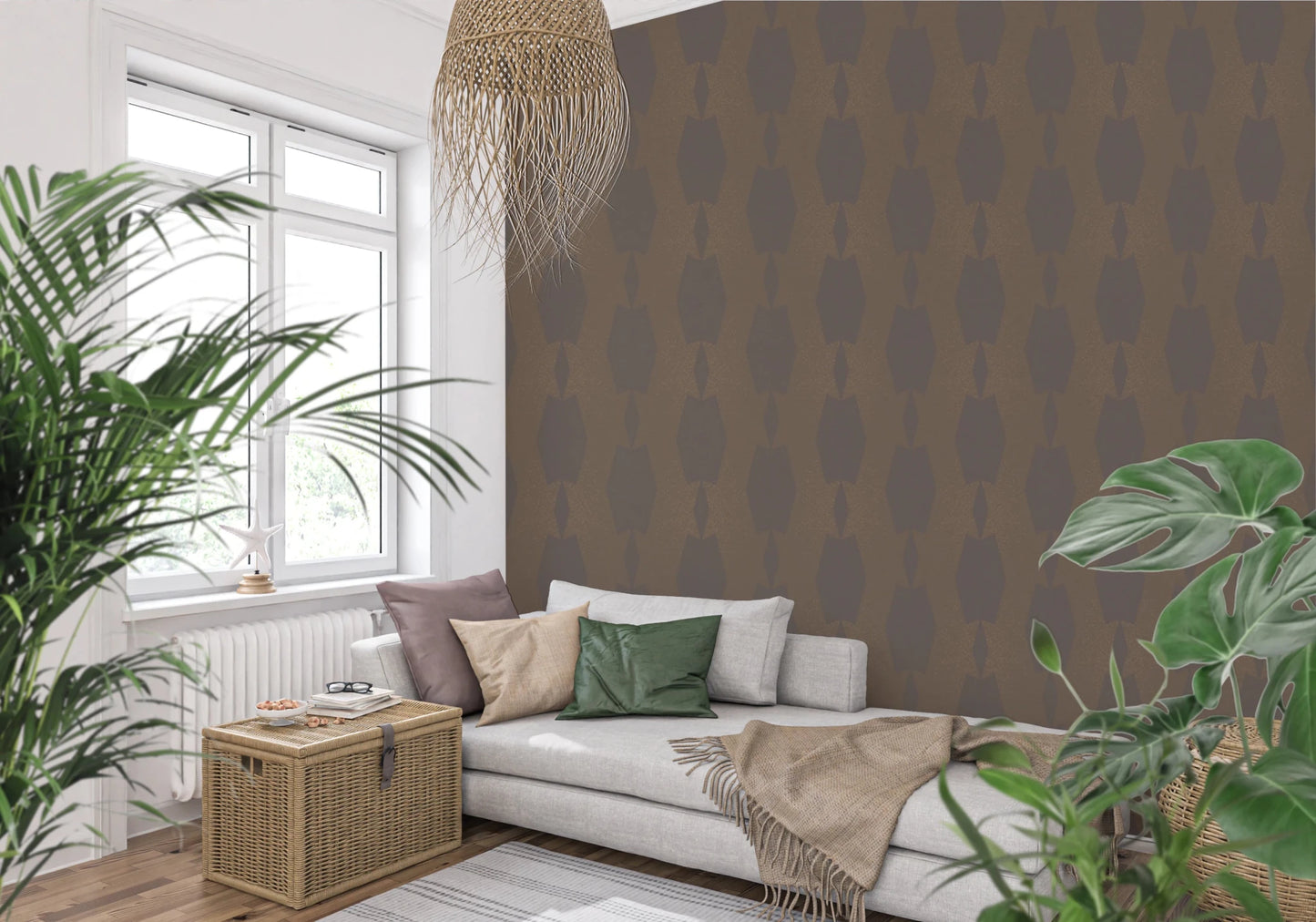 Earthy Echoes Muted Brown Geometric Wallpaper⁠