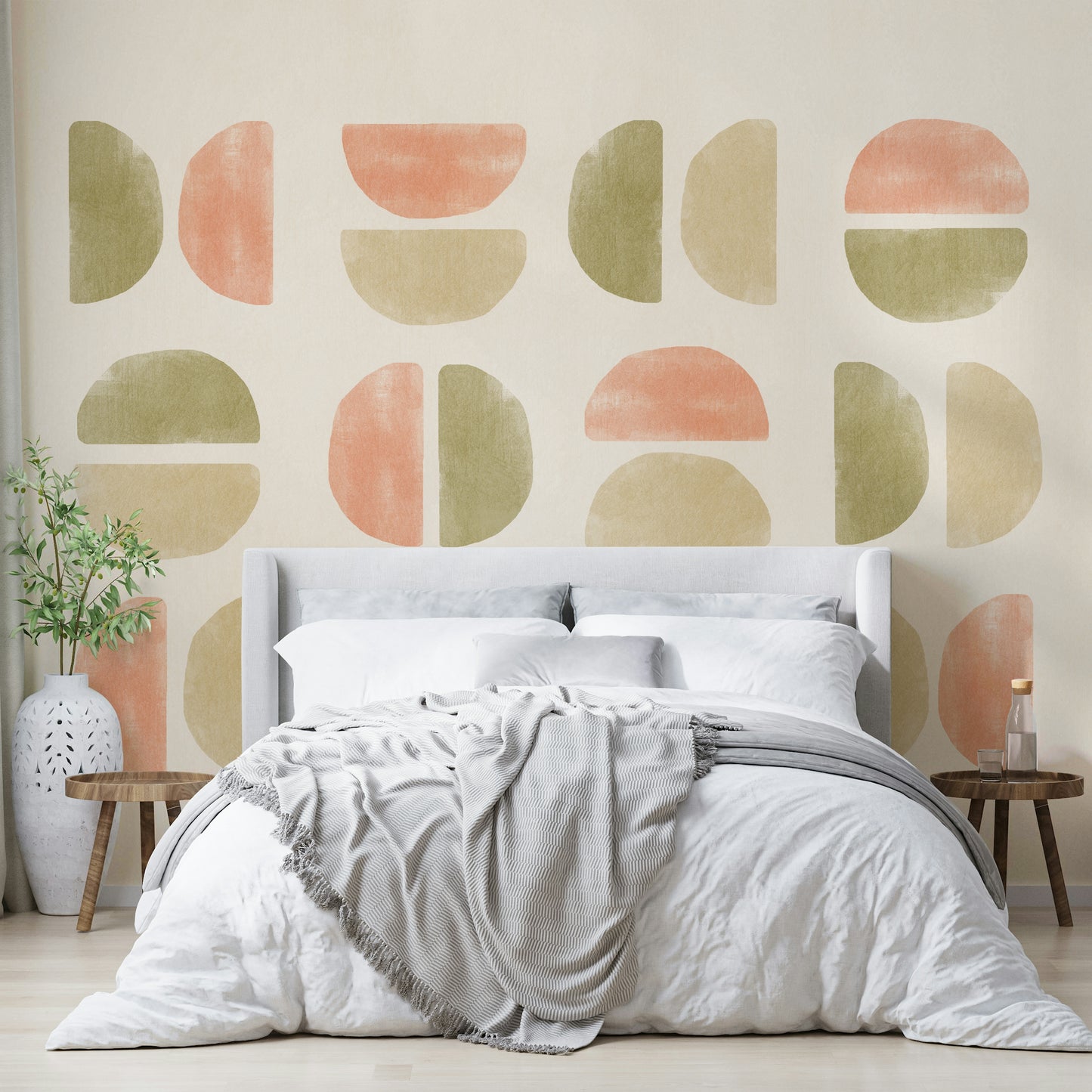 Minimal curved mural wallpaper

