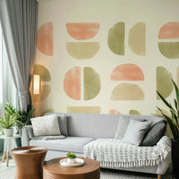 Beige and brown shapes wallpaper

