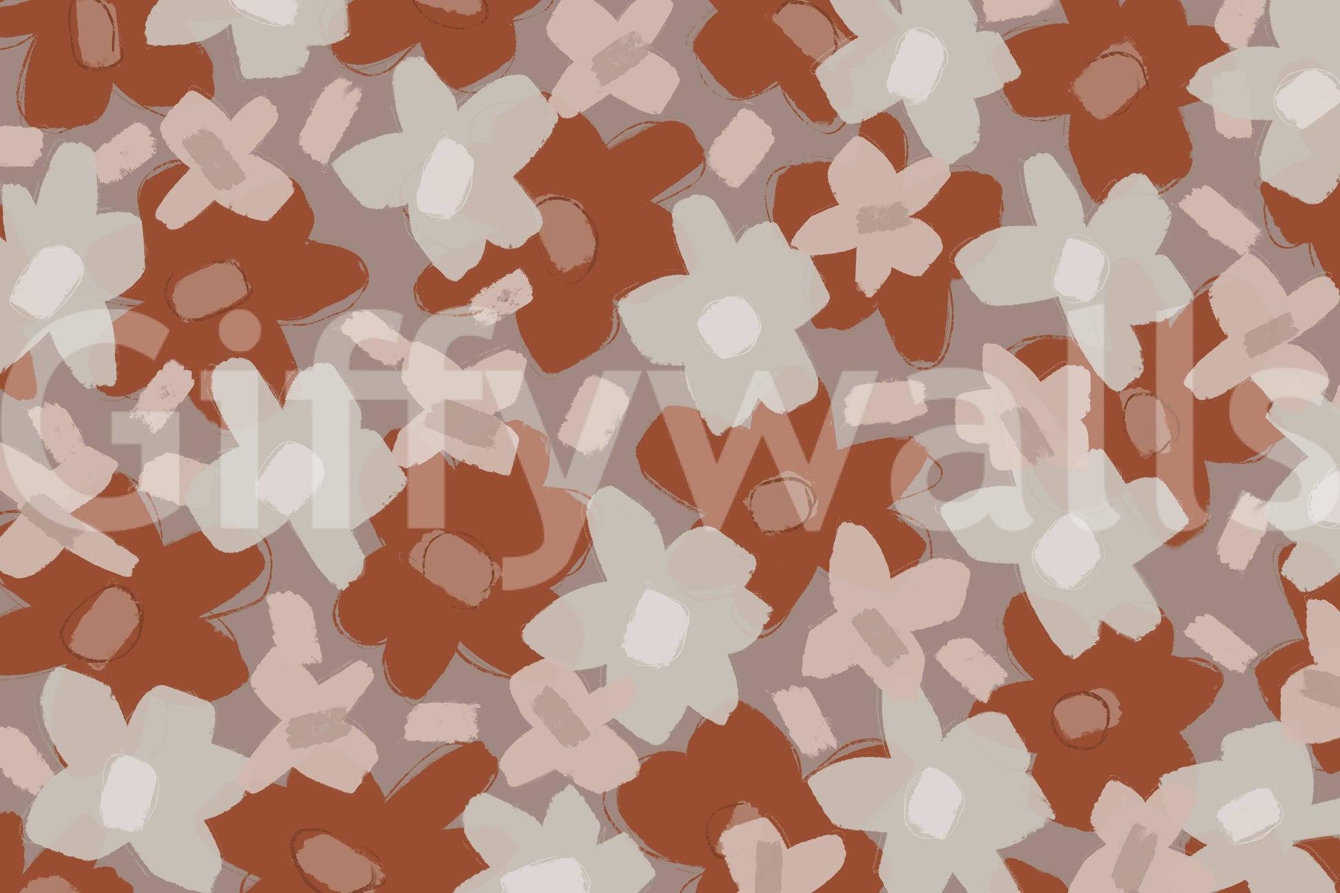 A calming floral design wallpaper mural that defines a space.

