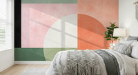 A beautiful abstract art wallpaper mural in earth tones.

