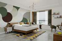 Textured round shapes in muted earth tones

