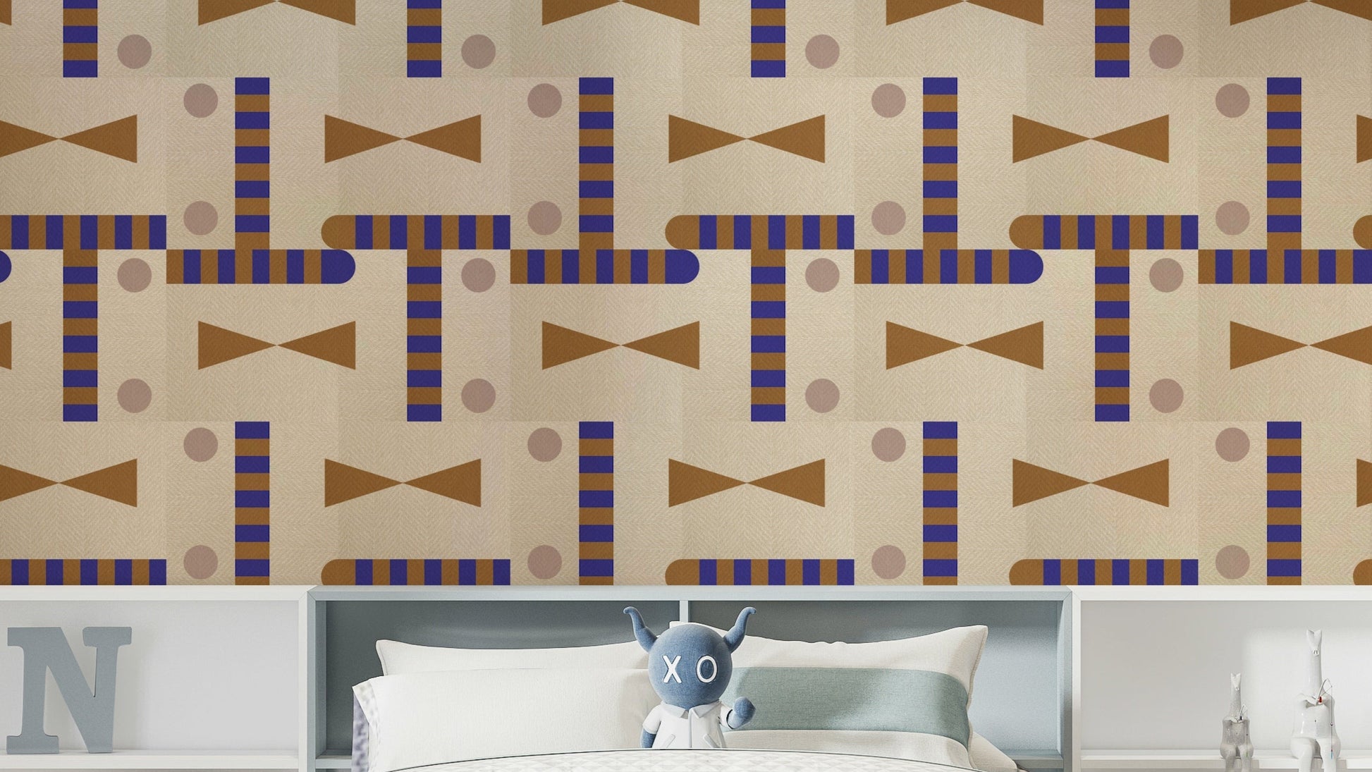 Woven texture wallpaper with bold patterns

