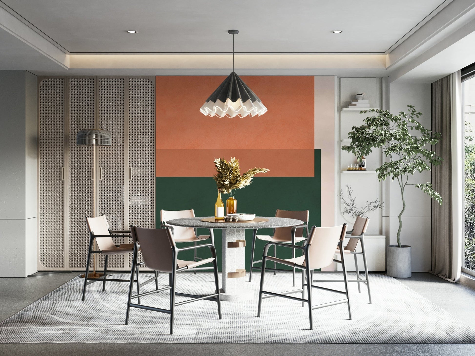 Earthy Geometry Wall Mural for a sophisticated feature wall.