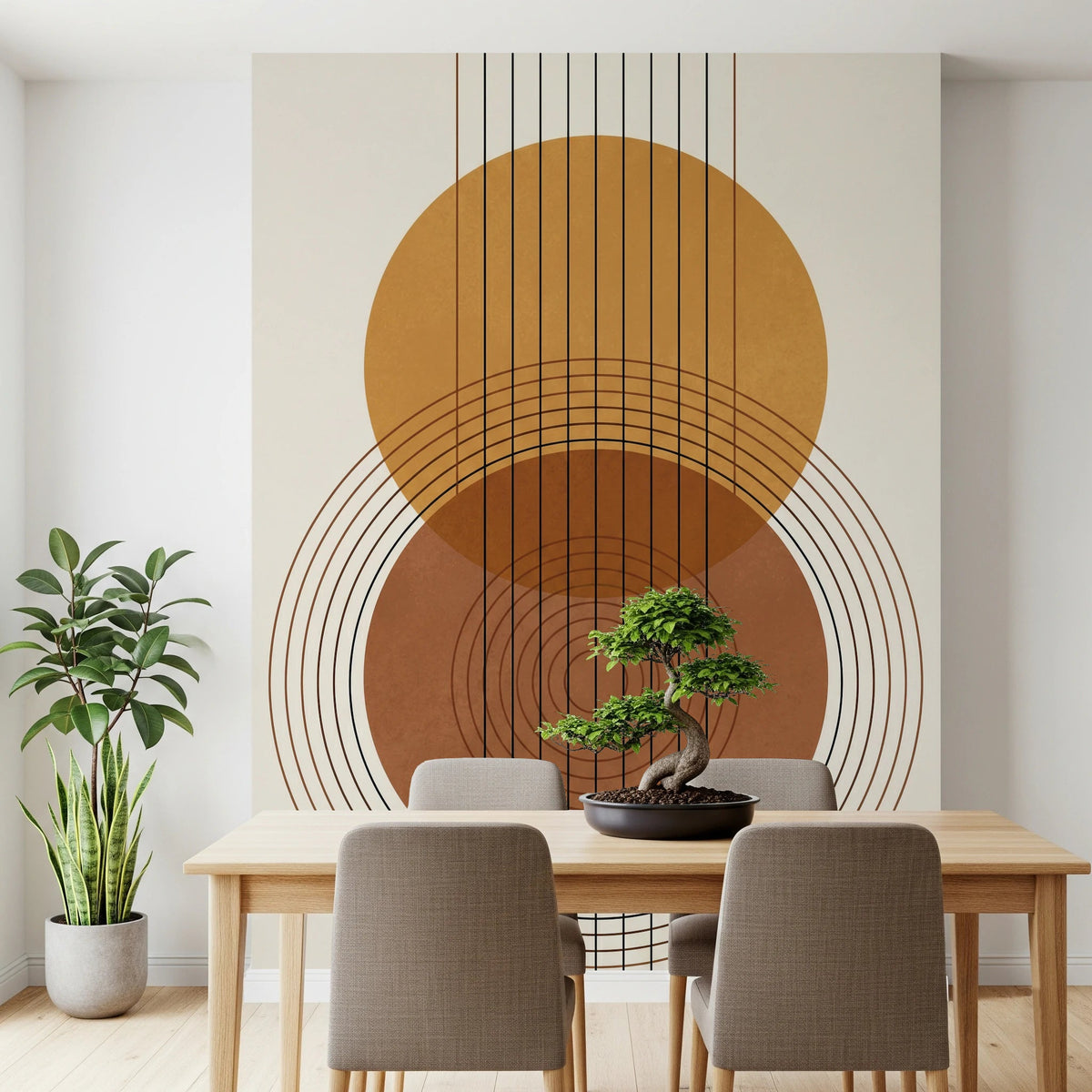 Earthy Harmony Wall Mural - Modern Geometric Minimalist Decor