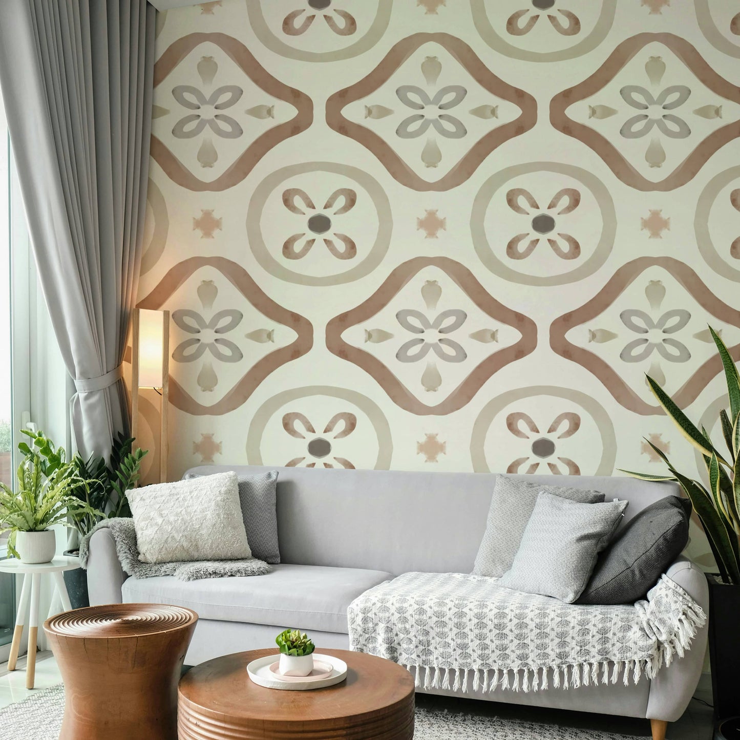 Serene art scene with friendly shapes

