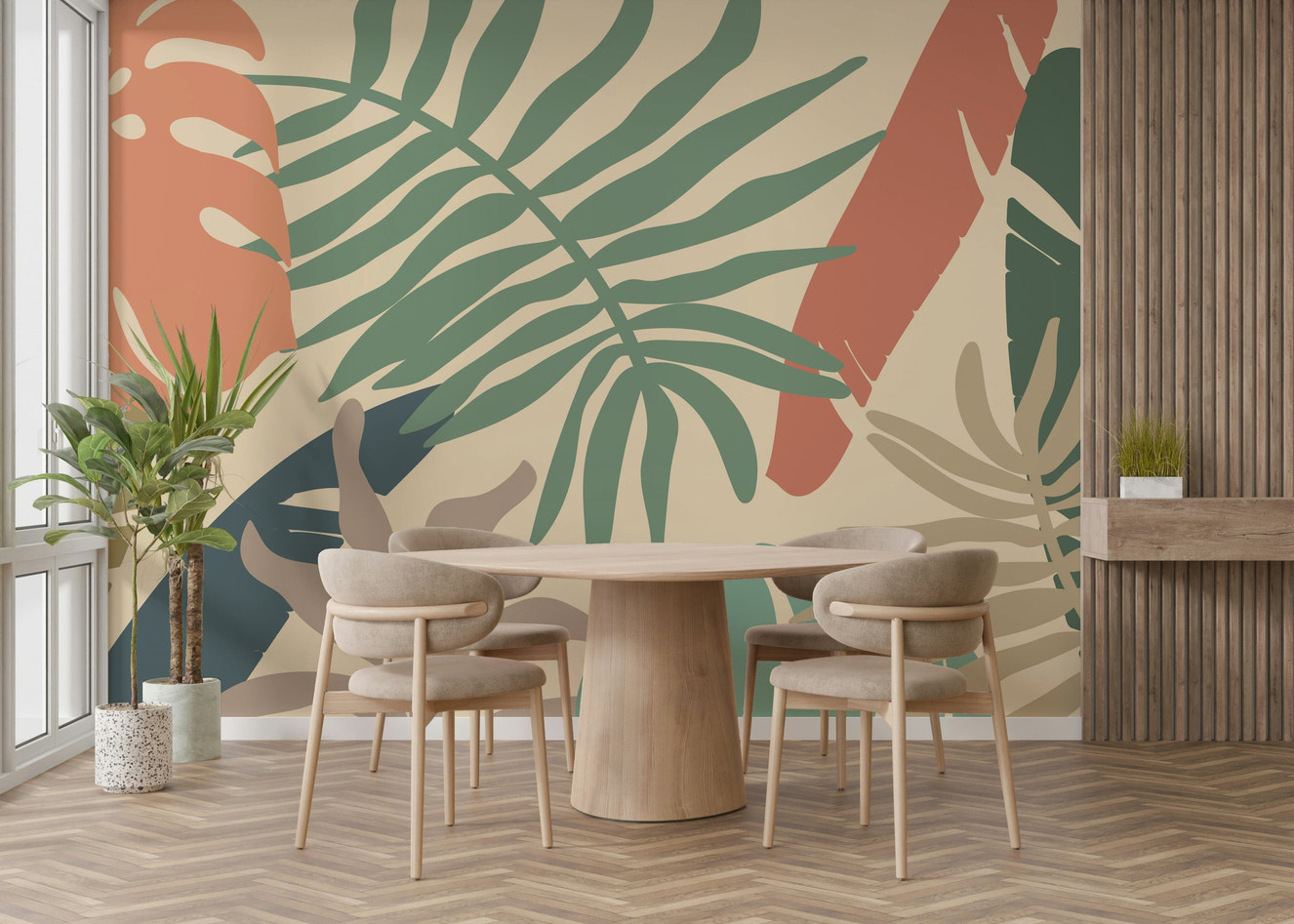 A tranquil exotic forest wall mural for your decor.

