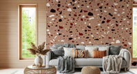 An artistic minimalist form mural for home decor.
