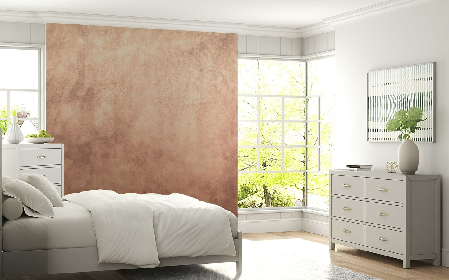 Earthy Textured Watercolour – Peach Wall Mural — subtle watercolor textures in warm peach shades.