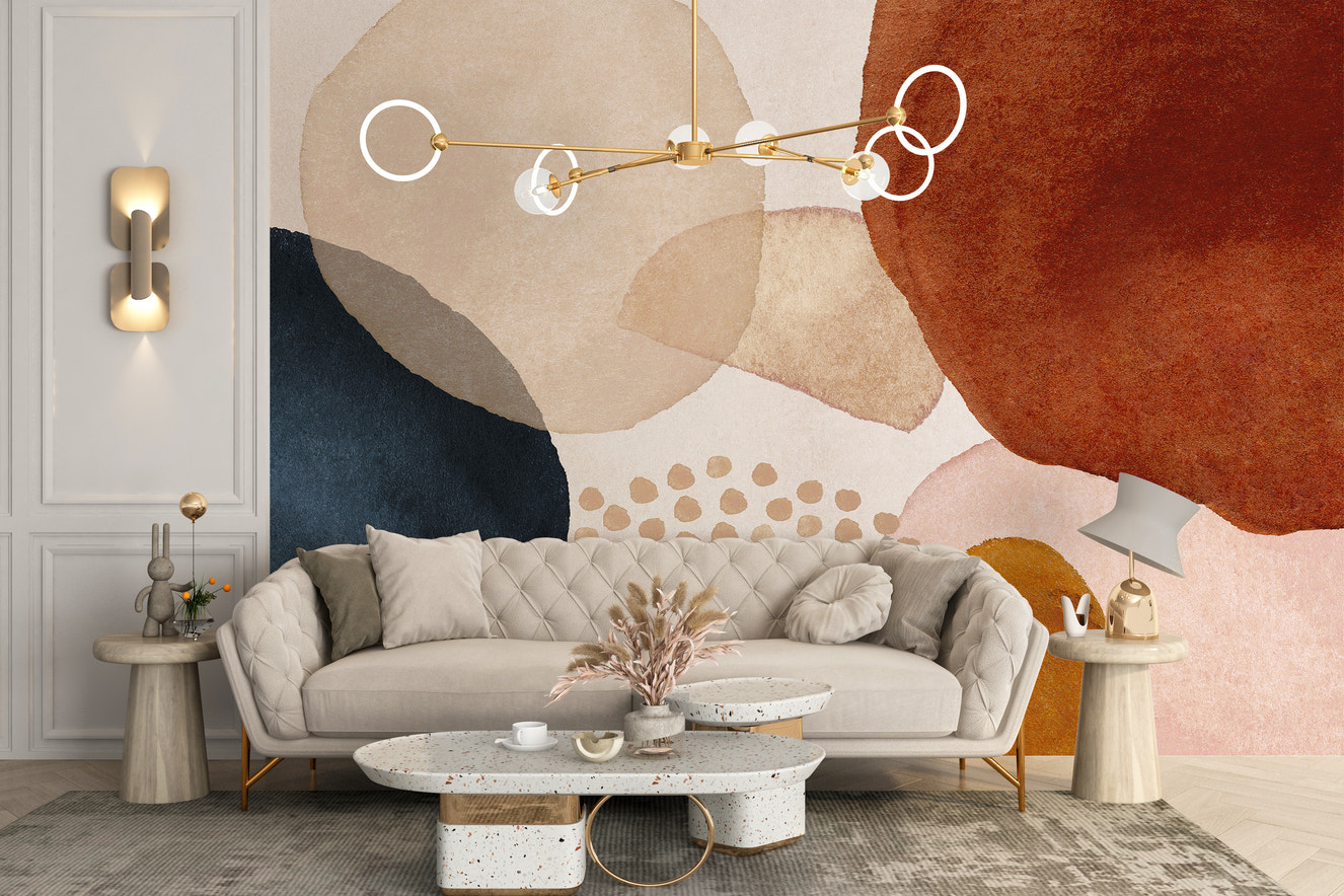 Boho geometric abstract wallpaper design