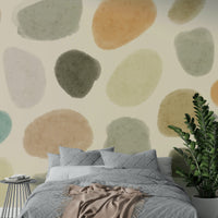 Layered earthy mural wallpaper

