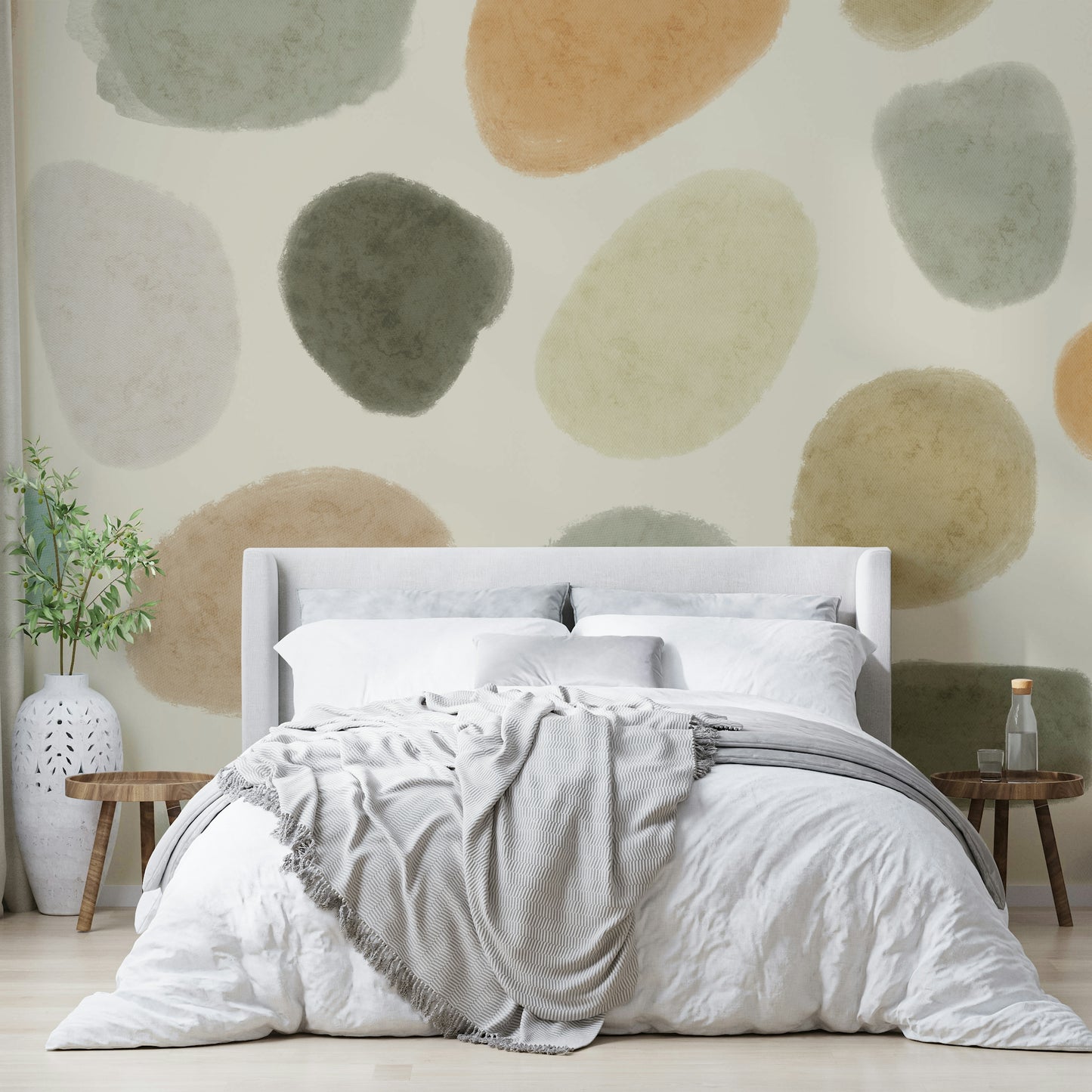Soft shape earthy wall mural

